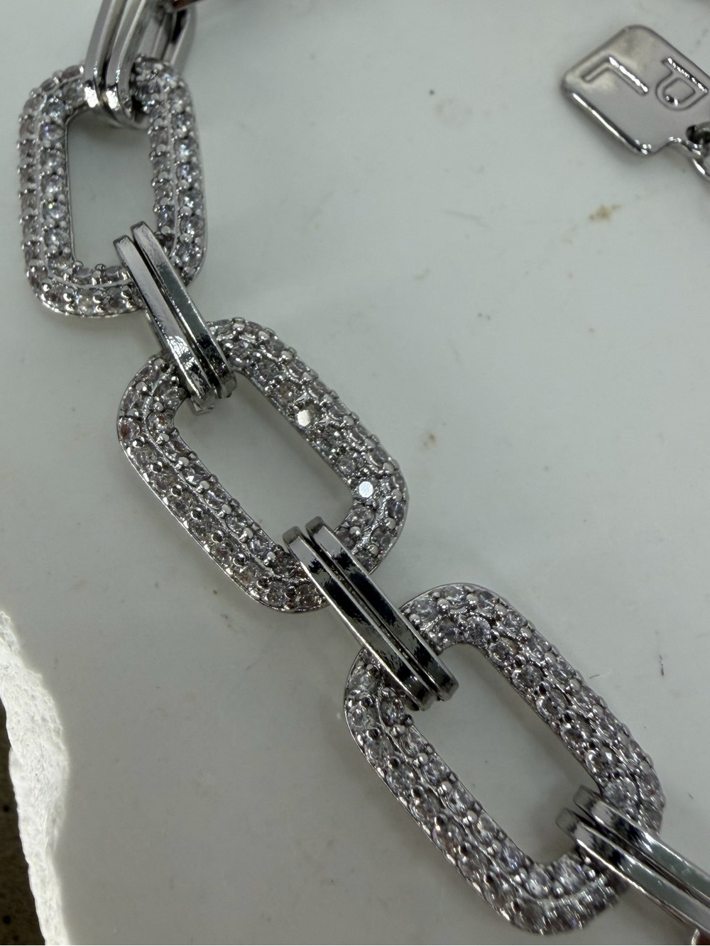 Park Lane Women’s Iceluxe Bracelet Silver Crystal Statement Link Jewelry - Picture 3 of 3